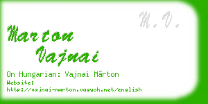 marton vajnai business card