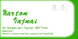 marton vajnai business card